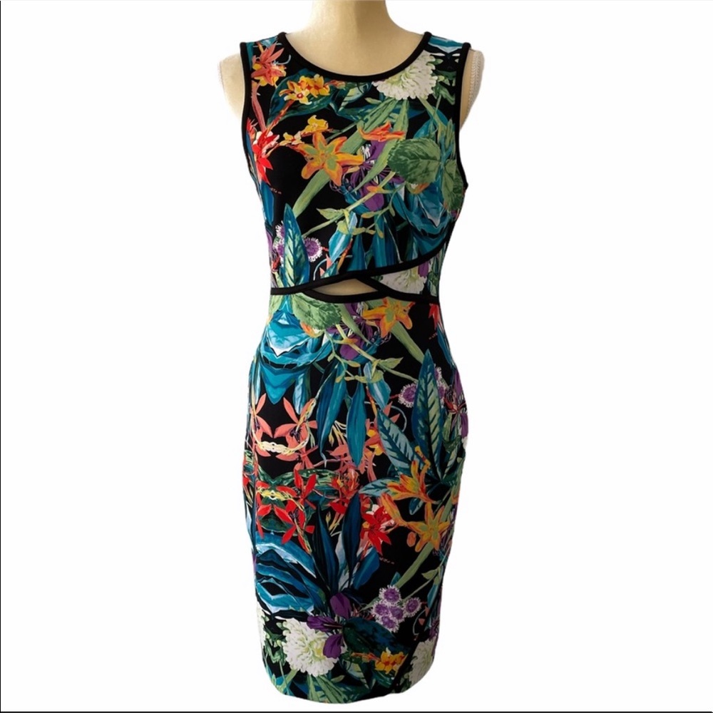 Nicole by Nicole Miller Floral Cutout Sheath Dress